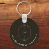 Donkergroene 2-zijdige Logo & QR Code Company Sleu Sleutelhanger (Voorkant)