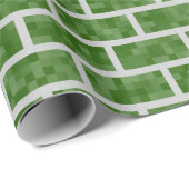 Donkergroene, 8-bits, gepixeleerde stijlblokken cadeaupapier (Rol Hoek)