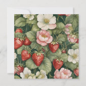 Donkergroene aardbeien & crème Vrijgezellenfeest Kaart (Achterkant)