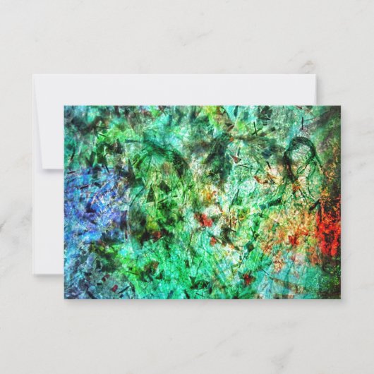 Donkergroene abstracte uitnodiging, Kalme groene a Kaart (Voorkant)