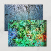 Donkergroene abstracte uitnodiging, Kalme groene a Kaart (Voorkant / Achterkant)