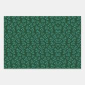 Donkergroene achtergrond met tealgroene botanische inpakpapier vel (Voorkant 2)