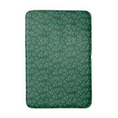 Donkergroene achtergrond met turquoise botanische  badmat (Voorkant Verticaal)
