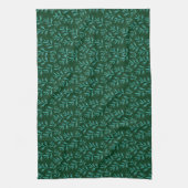 Donkergroene achtergrond met turquoise botanische  theedoek (Verticaal)