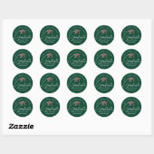 Donkergroene afstudeerfeest aangepaste afstuderen ronde sticker (Vel)