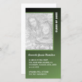 Donkergroene Afstuderen aankondiging (Voorkant / Achterkant)