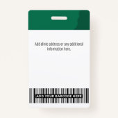 Donkergroene arts, verpleegkundige, gezondheidsass badge (Achterkant)