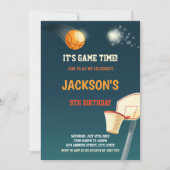 Donkergroene Basketball-uitnodigingen Kaart (Voorkant)