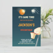 Donkergroene Basketball-uitnodigingen Kaart (Staand voorkant)