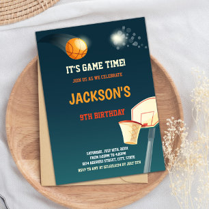 Donkergroene Basketball-uitnodigingen Kaart