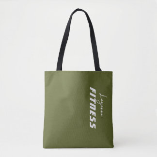 Donkergroene beige 2 in 1 gymtas tote bag