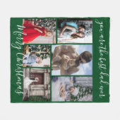 Donkergroene beste pap ooit prettige kerstfoto fleece deken (Voorkant (Horizontaal))