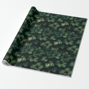Donkergroene Bladeren Cadeaupapier