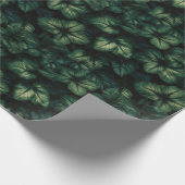 Donkergroene bladeren cadeaupapier (Hoek)