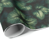 Donkergroene bladeren cadeaupapier (Rol Hoek)