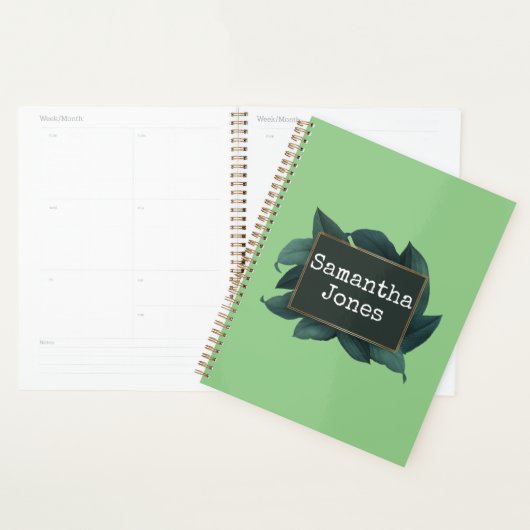 Donkergroene bladeren, olie planner (Display)