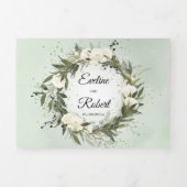 Donkergroene bladeren, witte rozen van olijven, al drieluik uitnodiging (Cover)