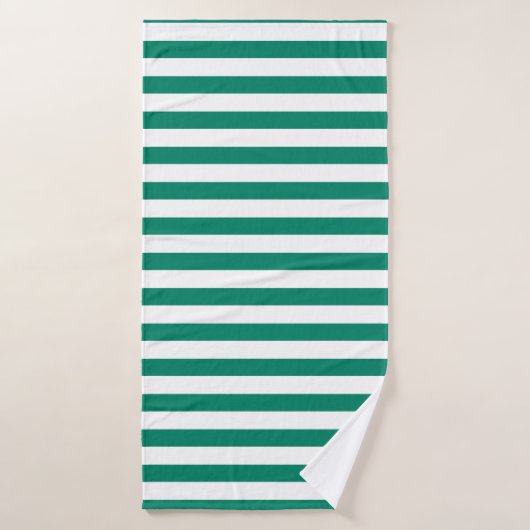 Donkergroene blauwe kleurenstripjes zomer badhanddoek (Badhanddoek)