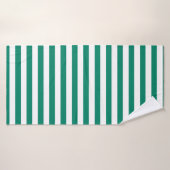 Donkergroene blauwe kleurenstripjes zomer badhanddoek (Badhanddoek)