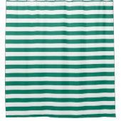 Donkergroene blauwe kleurenstripjes zomer douchegordijn (Voorkant)