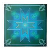 Donkergroene Blauwgroen geometrische keuken- of ba Tegeltje (Voorkant)