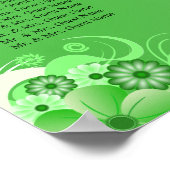 Donkergroene bloemenbruiloft tafel zitkaarten poster (Hoek)