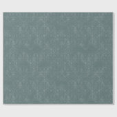 Donkergroene bloemendamask wikkelpapierrol cadeaupapier (Vlak)