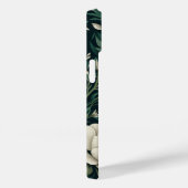 Donkergroene bloemmotief in smaragdgroen Case-Mate iPhone case (Achterkant / Rechts)