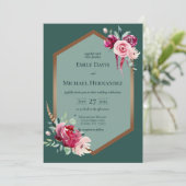 Donkergroene, bordeauxrode en blosembroze boho uit kaart (Staand voorkant)