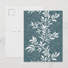 Donkergroene botanische bladwijnstkaart briefkaart
