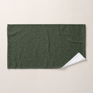 Donkergroene botanische rankenprint met dezelfde t bad handdoek