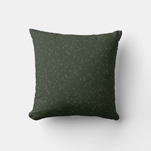 Donkergroene botanische rankenprint met dezelfde t kussen