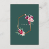 Donkergroene, Bourgogne & Blush Boho - Kaart met d (Achterkant)