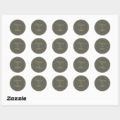 Donkergroene bruid bruidegom naam envelop cadeauta ronde sticker (Vel)