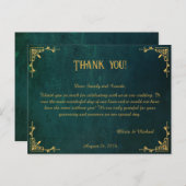 donkergroene bruiloft dank u briefkaart (Voorkant / Achterkant)
