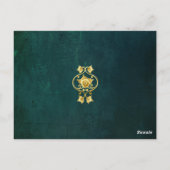 donkergroene bruiloft dank u briefkaart (Achterkant)