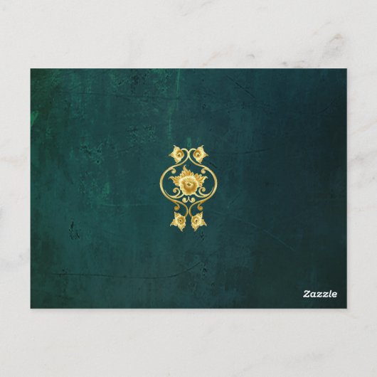 donkergroene bruiloft dank u briefkaart (Achterkant)