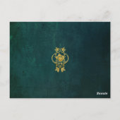  donkergroene bruiloft dank u briefkaart (Achterkant)