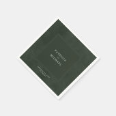 Donkergroene bruiloft eenvoudige moderne elegant servet (Hoek)