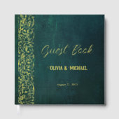  donkergroene bruiloft gastenboek (Voorkant)