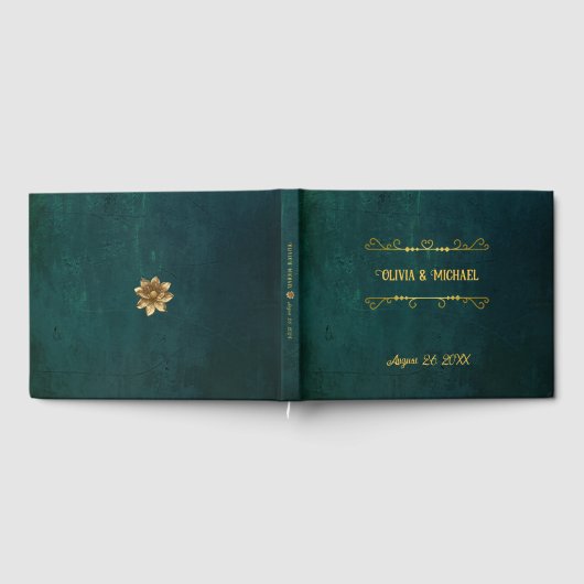 donkergroene bruiloft gastenboek (Volledig)