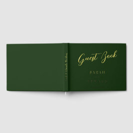 Donkergroene bruiloft Gold Folie Guestbook Gastenboek