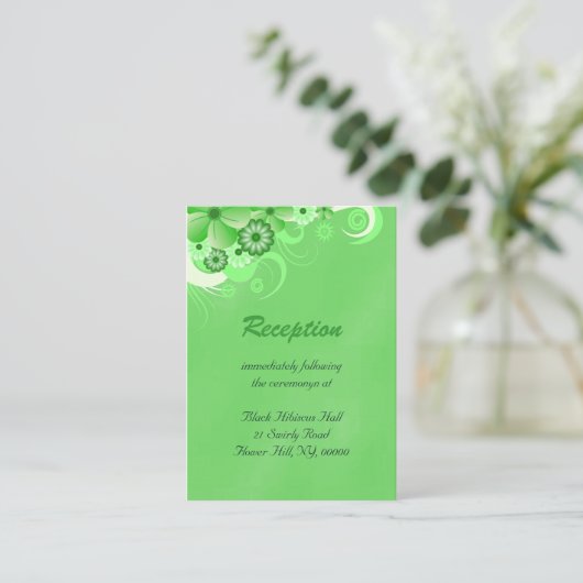 Donkergroene bruiloft Receptie Behuizing Kaarten (Staand voorkant)