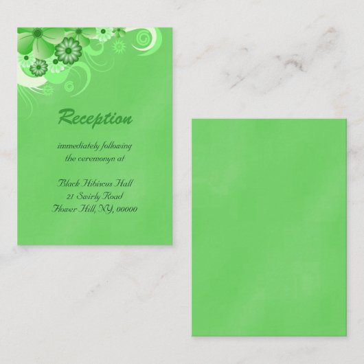 Donkergroene bruiloft Receptie Behuizing Kaarten (Voorkant / Achterkant)