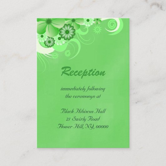 Donkergroene bruiloft Receptie Behuizing Kaarten (Voorkant)