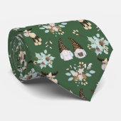 Donkergroene bruine kabouters eland stropdas (Opgerold)