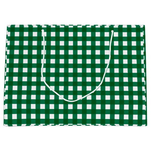 Donkergroene buffel Check geruite kerst Groot Cadeauzakje (Voorkant)