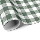 Donkergroene Buffel Check Kerstmis Cadeaupapier (Rol Hoek)