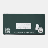 Donkergroene Business Logo & QR Code Promotional Bureaumat (Keyboard & Muis)