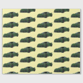 Donkergroene C8 Corvette Sports Car Hand getekend Cadeaupapier (Vlak)